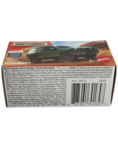 More Than Diecast Matchbox Toyota 4Runner green die-cast SUV in 1:64 scale packaging box