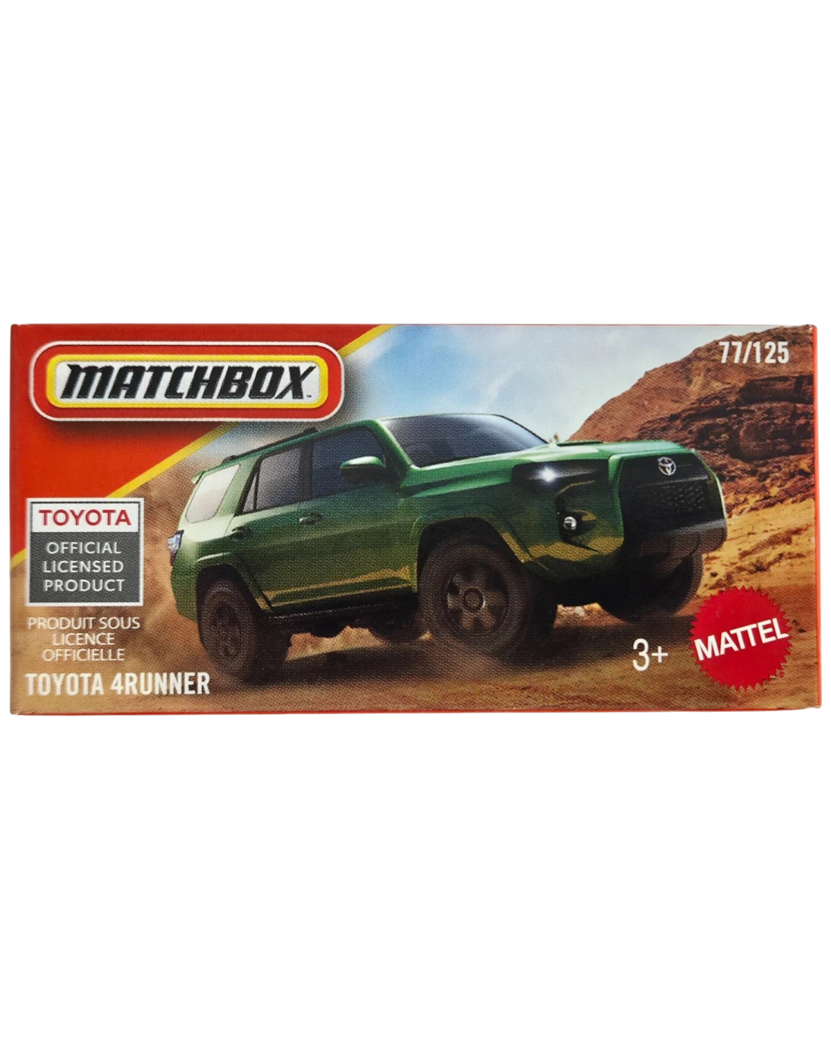 More Than Diecast Matchbox Toyota 4Runner die-cast SUV in green, featuring MBX Adventure packaging design.