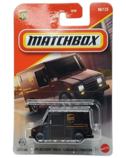 More Than Diecast Matchbox UPS delivery truck die-cast vehicle in brown, 2026 release 98/125 in original packaging