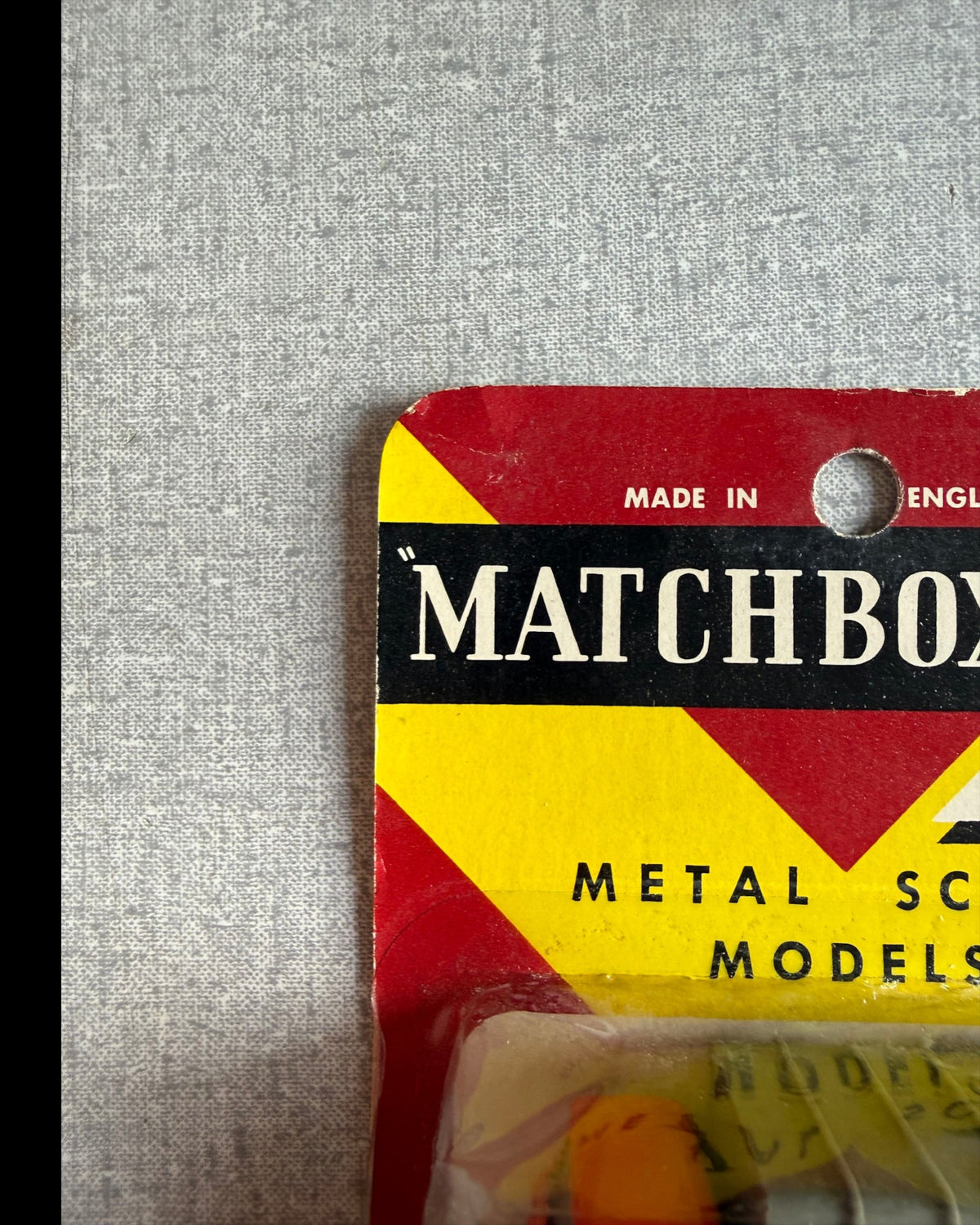 More Than Diecast vintage Matchbox 1-75 series packaging header with red and yellow branding
