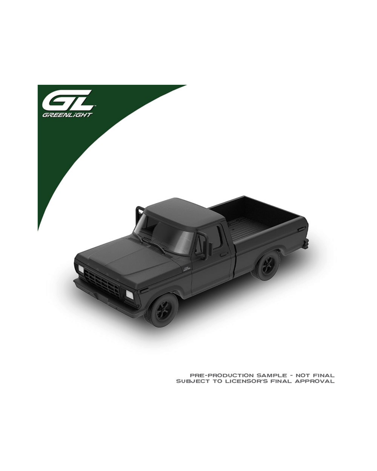 More Than Diecast 1:64 scale matte black 1979 Ford F-100 Custom pickup truck model with detailed exterior