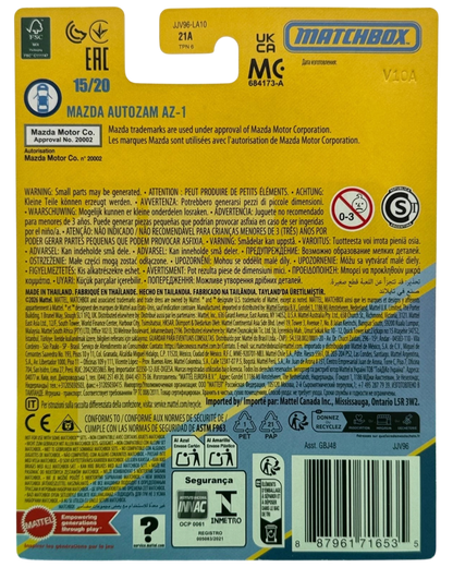 More Than Diecast packaging back for Matchbox Collectors 1992 Mazda Autozam AZ-1 1:64 scale model car
