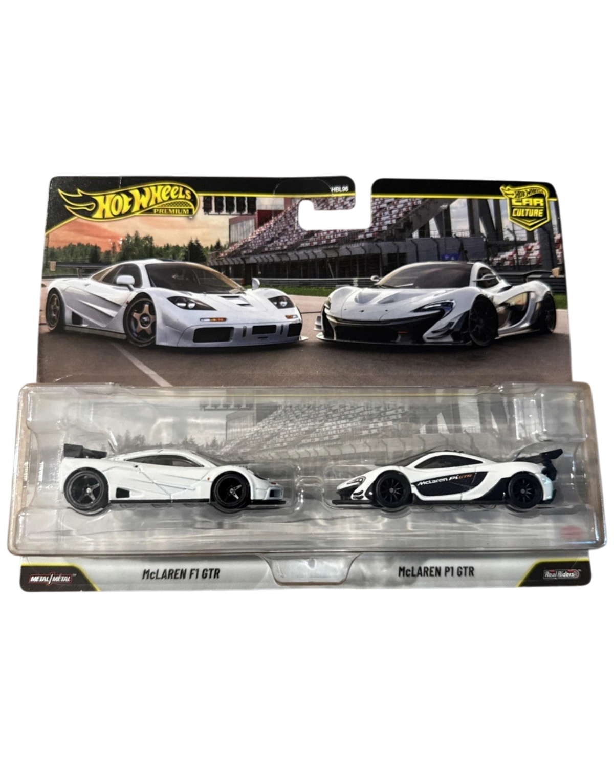 More Than Diecast Hot Wheels Premium McLaren F1 GTR and P1 GTR 2-pack in original blister packaging
