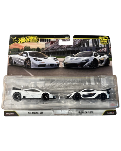 More Than Diecast Hot Wheels Premium McLaren F1 GTR and P1 GTR 2-pack in original blister packaging