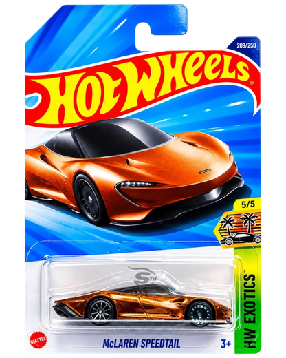 More Than Diecast Hot Wheels McLaren Speedtail Super Treasure Hunt in Spectraflame orange with Real Riders wheels
