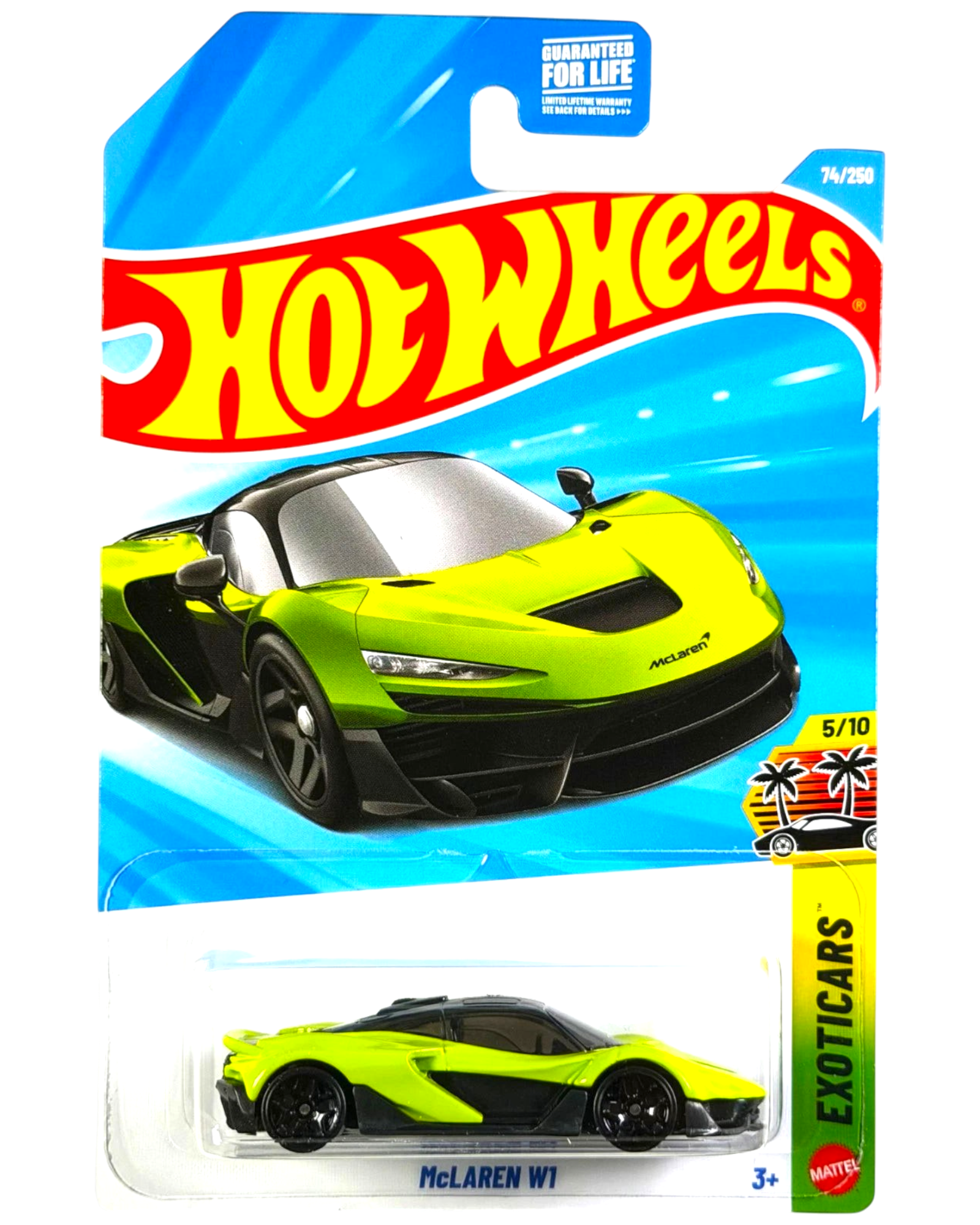 More Than Diecast Hot Wheels 2026 McLaren W1 green die-cast car in original blister card packaging