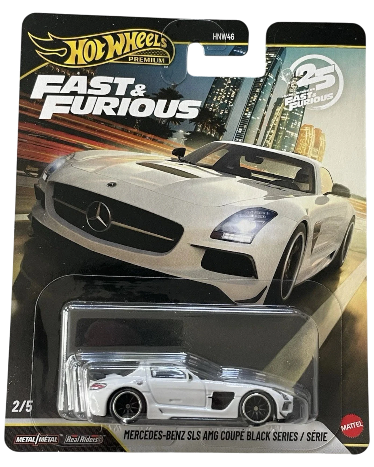 More Than Diecast Hot Wheels Premium Fast & Furious 25th Anniversary Mercedes-Benz SLS AMG Coupe Black Series car