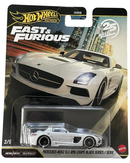 More Than Diecast Hot Wheels Premium Fast & Furious 25th Anniversary Mercedes-Benz SLS AMG Coupe Black Series car