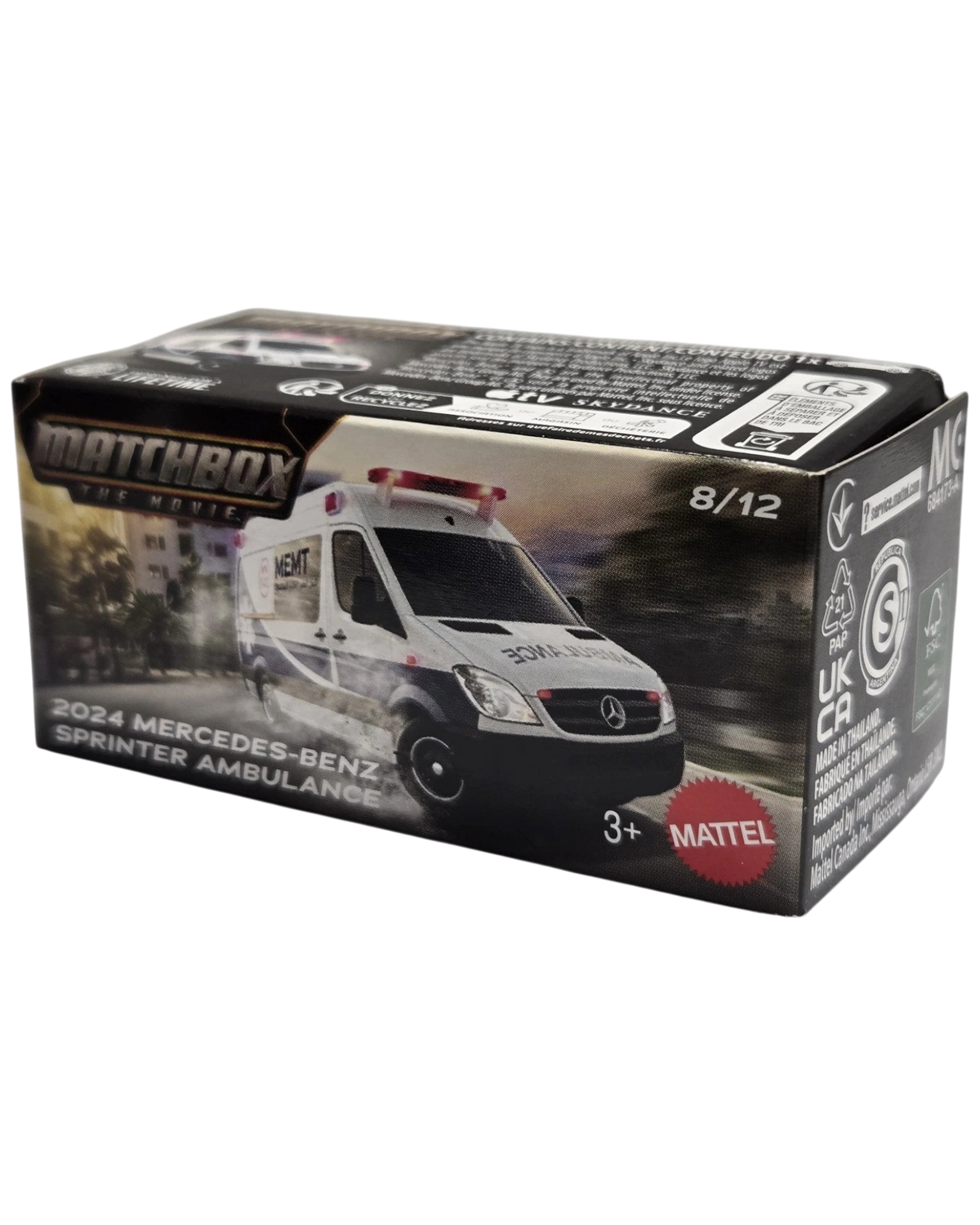 More Than Diecast Matchbox The Movie 2024 Mercedes-Benz Sprinter Ambulance in its original Power Grab packaging