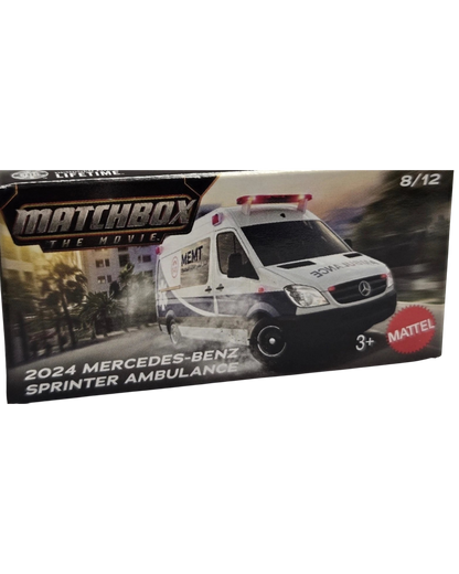 More Than Diecast Matchbox The Movie 2024 Mercedes-Benz Sprinter Ambulance die-cast toy van in original packaging