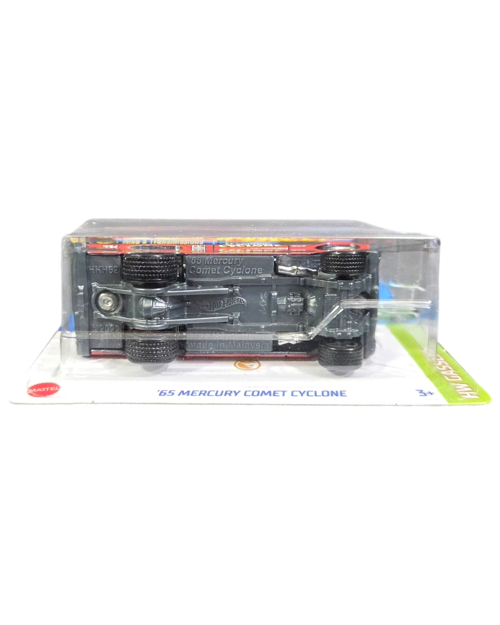 More Than Diecast 2023 Hot Wheels 65 Mercury Comet Cyclone Super Treasure Hunt showing the detailed chassis and wheels