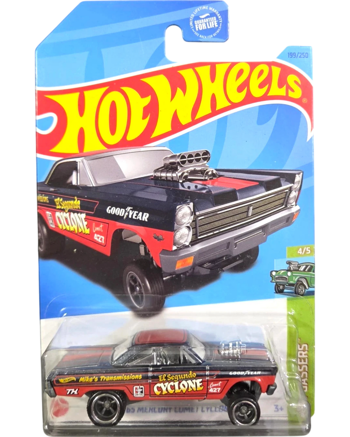 More Than Diecast 2023 Hot Wheels Super Treasure Hunt 65 Mercury Comet Cyclone in spectraflame paint with Real Riders