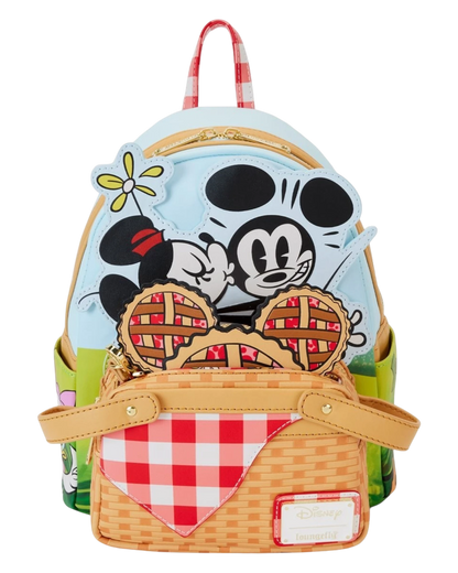 More Than Diecast Loungefly Mickey and Friends picnic mini-backpack with basket front and strawberry pie coin bag