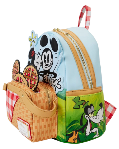 More Than Diecast Loungefly Mickey and Friends picnic basket mini-backpack with removable strawberry-scented pie bag