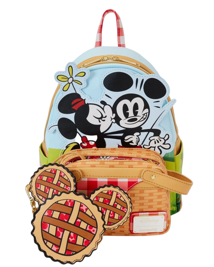 More Than Diecast Loungefly Mickey and Friends picnic mini-backpack with removable strawberry-scented pie coin bag