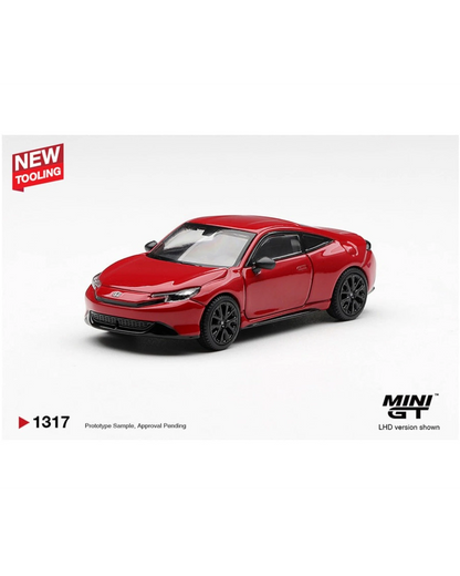 More Than Diecast Mini GT 1:64 red Honda Prelude rally car with black wheels. New tooling.