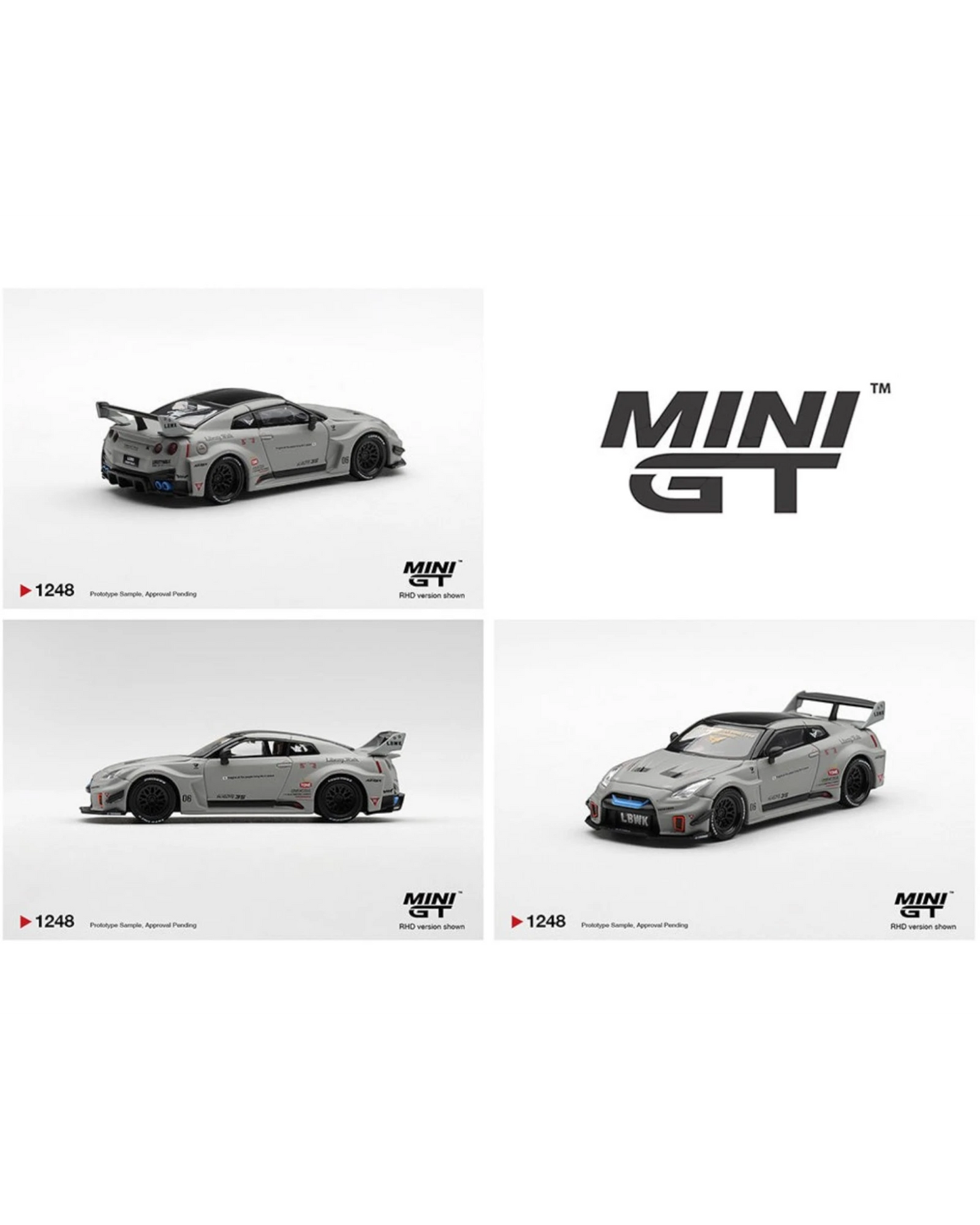 More Than Diecast Mini GT 1:64 scale Matt Grey Nissan LB-Silhouette WORKS GT 35GT-RR Ver.1 model car