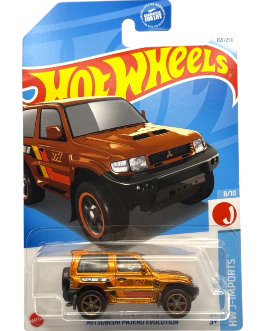 More Than Diecast 2024 Hot Wheels Mitsubishi Pajero Evolution Super Treasure Hunt in metallic orange with rally decals