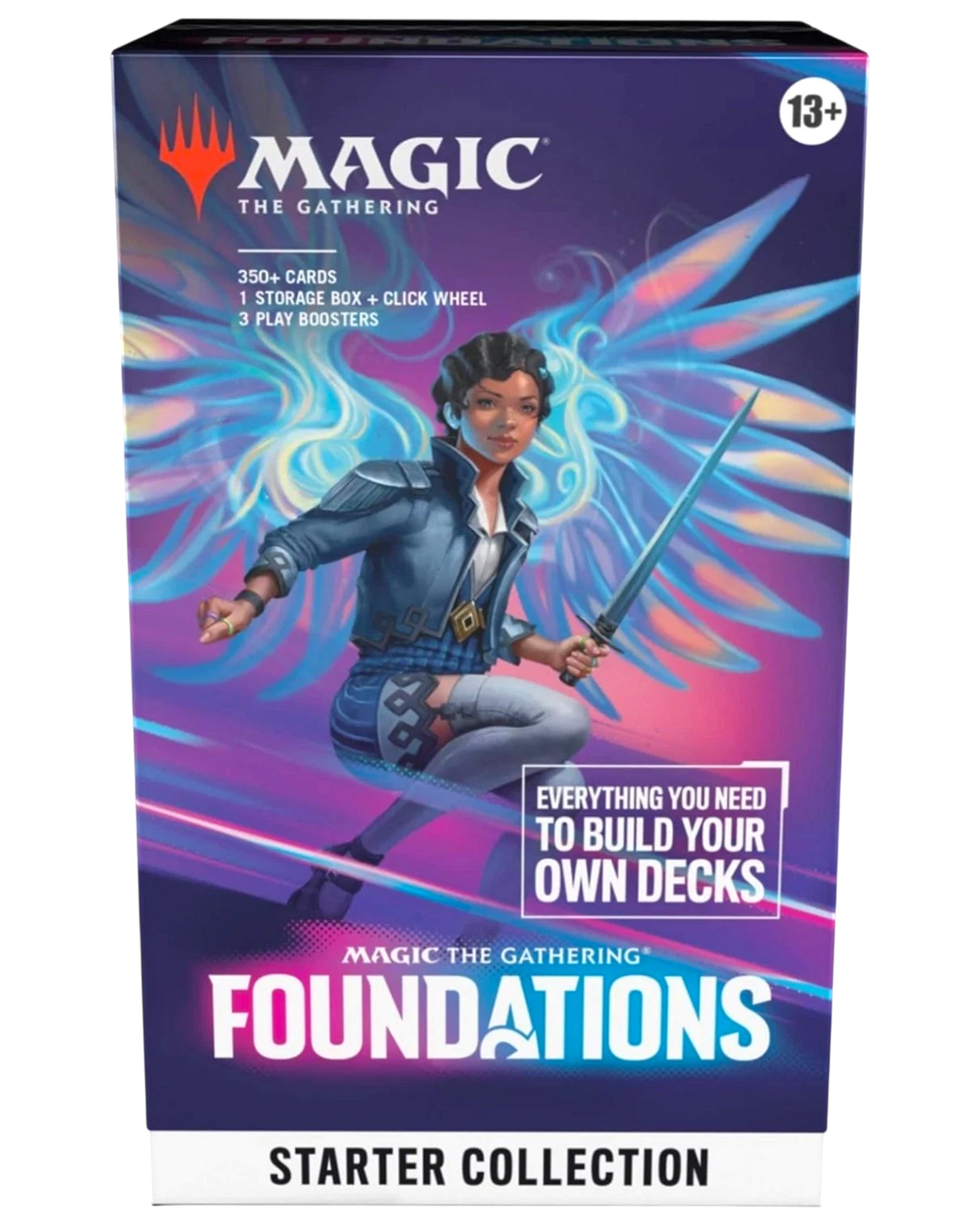 More Than Diecast Magic: The Gathering Foundations Starter Collection box featuring 387 cards and play boosters.