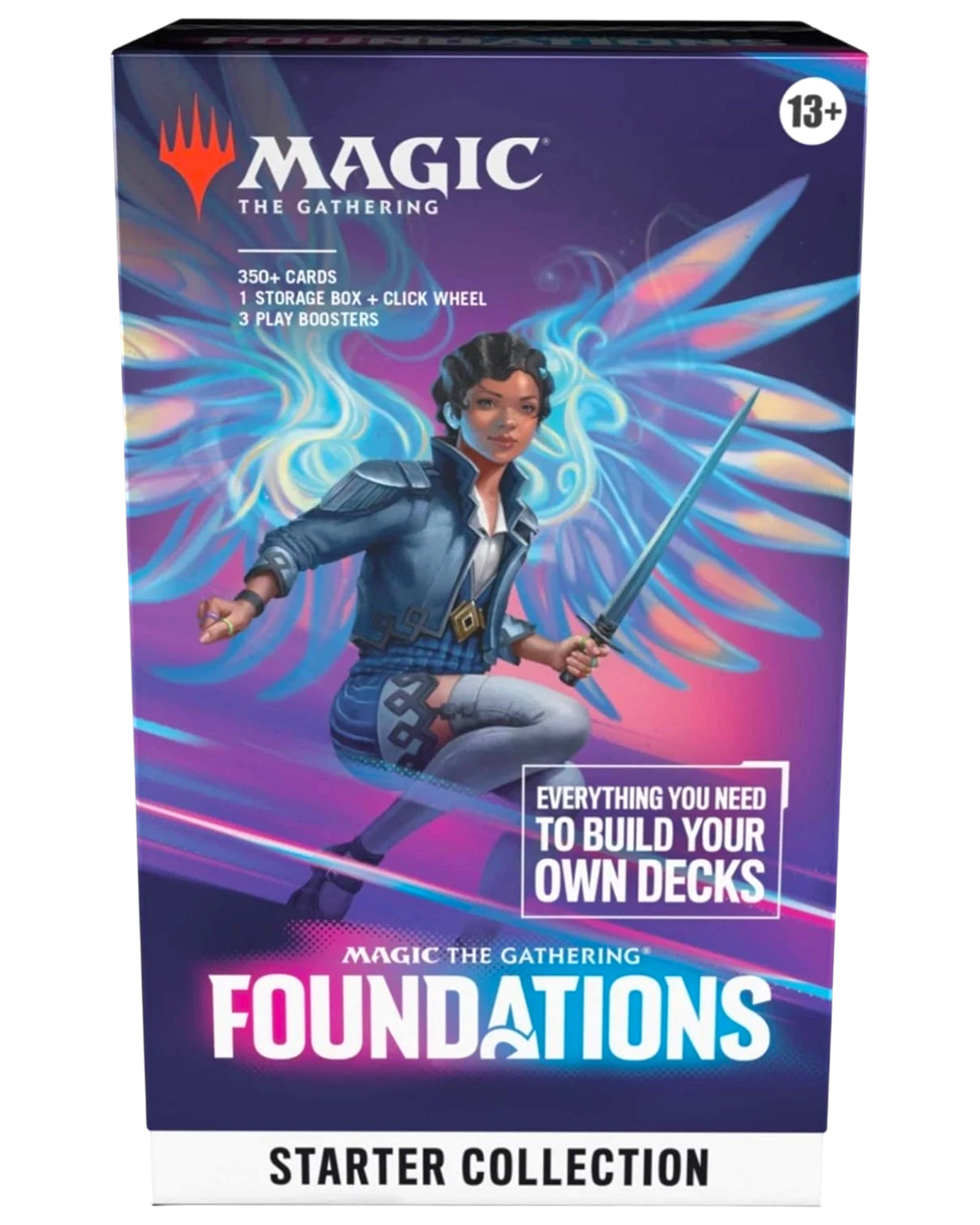 More Than Diecast Magic: The Gathering Foundations Starter Collection box featuring 387 cards and play boosters.