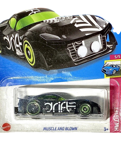 More Than Diecast 2022 Hot Wheels Treasure Hunt Muscle and Blown black drift car in original blister packaging