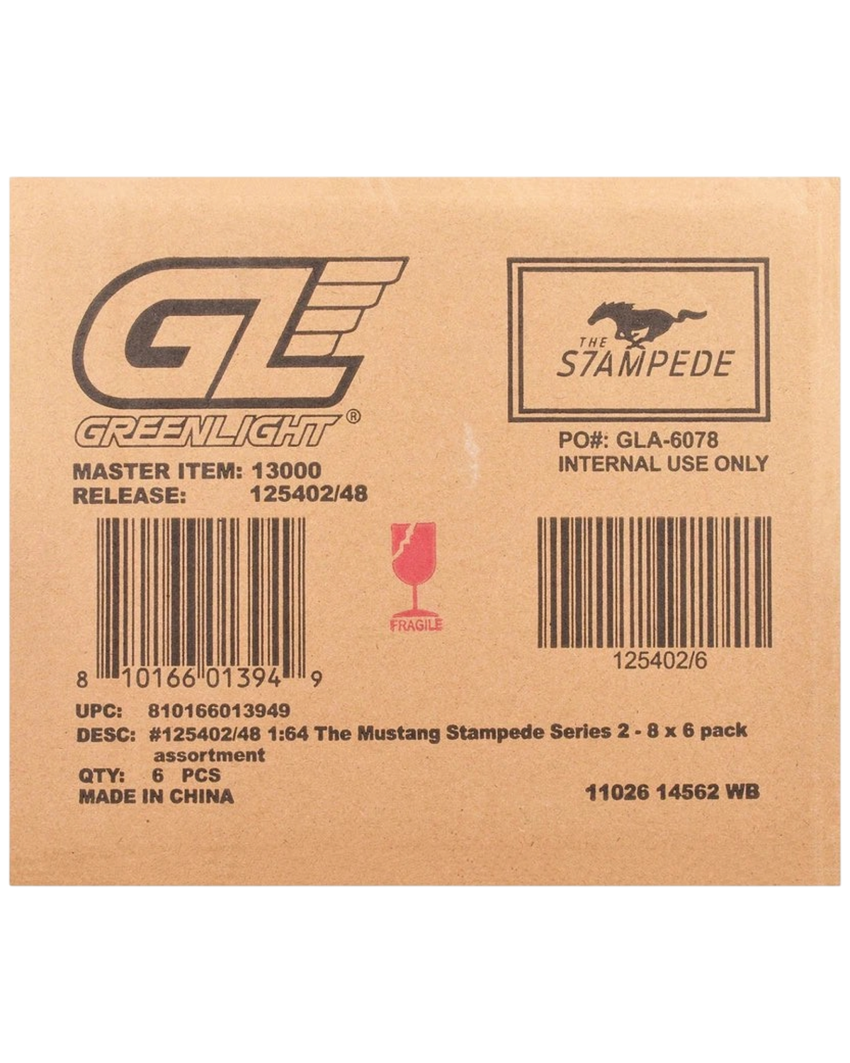 More Than Diecast shipping box for GreenLight The Mustang Stampede Series 2 1:64 scale die-cast car set