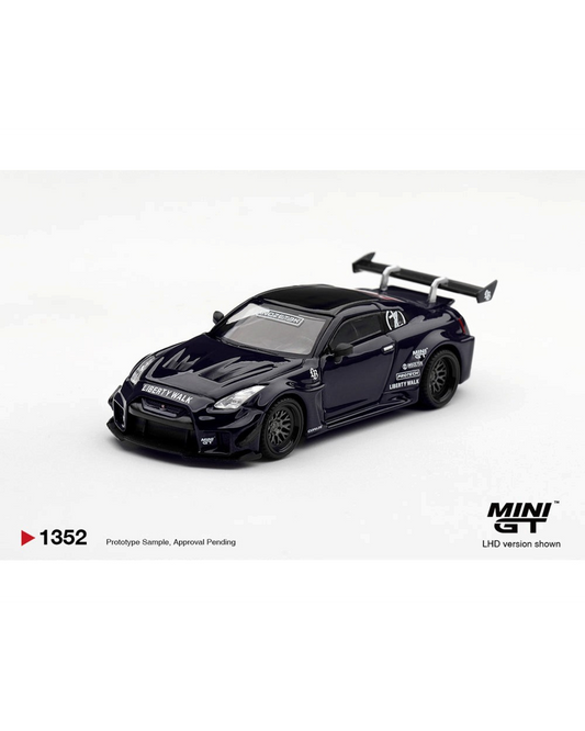 More Than Diecast Mini GT 1:64 scale LB-Silhouette WORKS GT Nissan 35GT-RR Ver.2 INOZETEK Edition dark blue model car