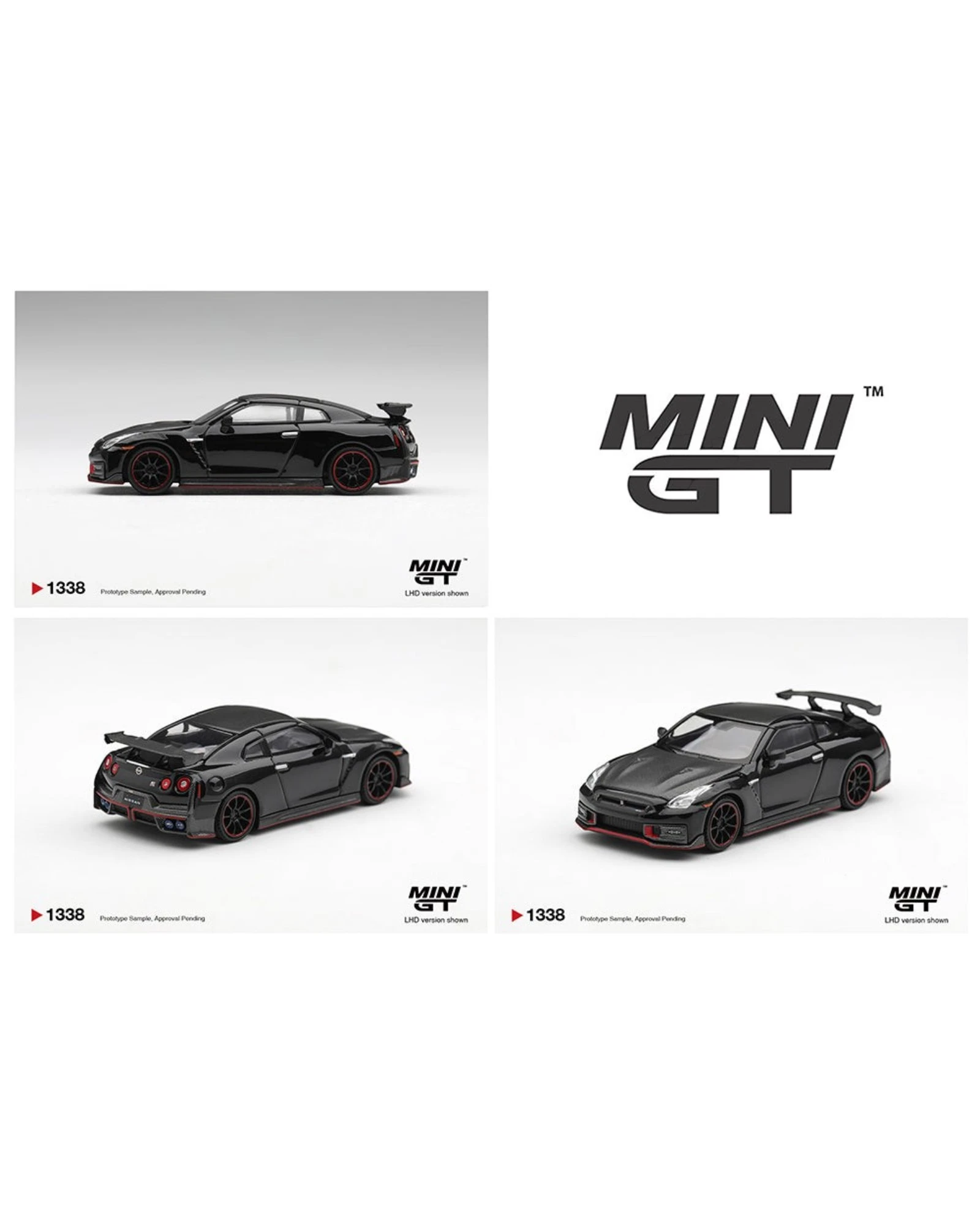 More Than Diecast 1:64 scale black Nissan GT-R Nismo 2024 die-cast model car with red rim accents and rear wing