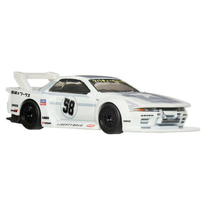 More Than Diecast Hot Wheels Premium LB-Kaido Works Nissan R32 Skyline GT-R in white with racing decals