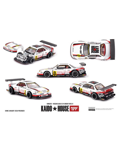 More Than Diecast Kaido House x Mini GT Nissan Silvia S13-R Circuit Spec V1 die-cast model car in 1:64 scale