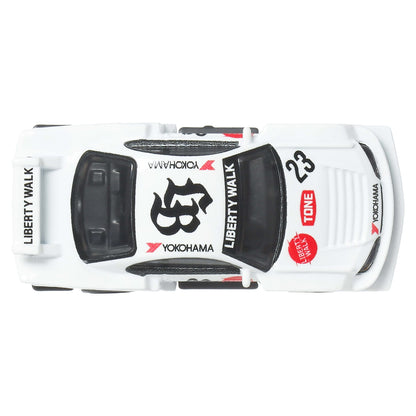 More Than Diecast Hot Wheels LB Super Silhouette Nissan Silvia S15 in white with racing decals, top-down view.