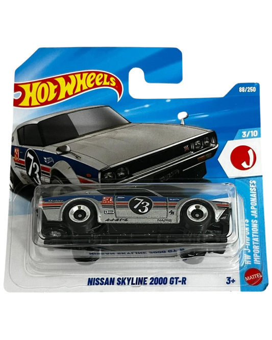 More Than Diecast Hot Wheels Nissan Skyline 2000 GT-R 1:64 scale silver die-cast car in original blister packaging
