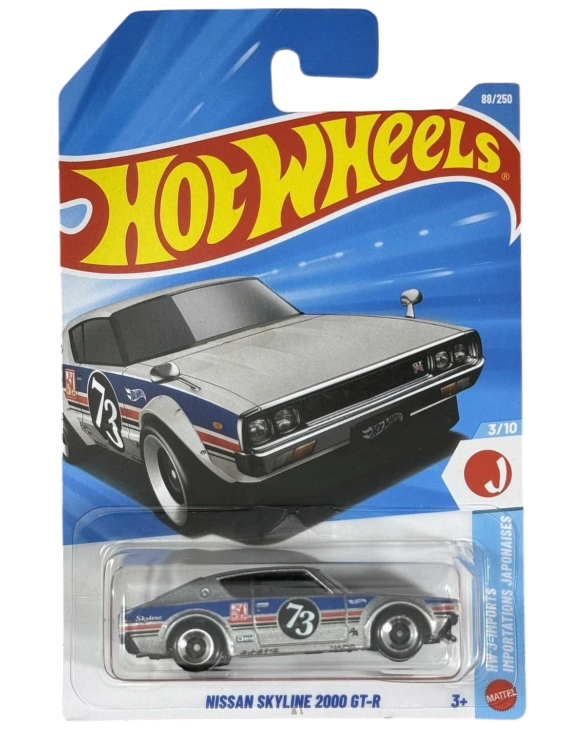 Hot Wheels Nissan Skyline 2000 GT-R Silver 1:64 J-Imports 88/250