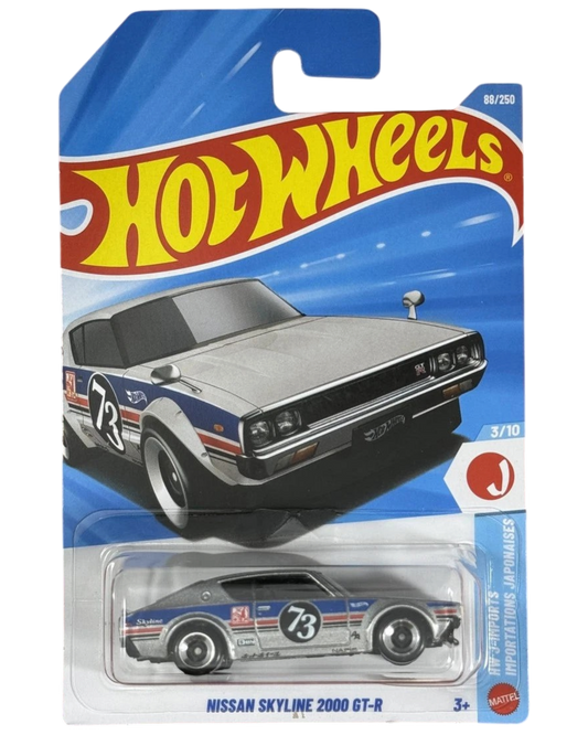 Hot Wheels Nissan Skyline 2000 GT-R Silver 1:64 J-Imports 88/250