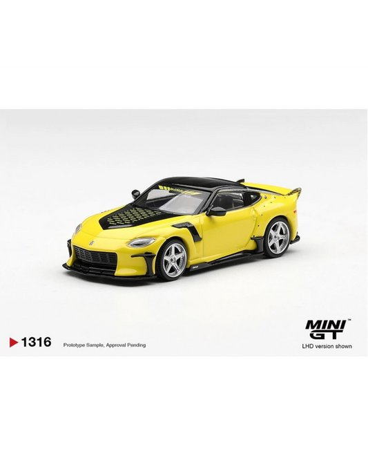 More Than Diecast Mini GT 1:64 Nissan Z VeilSide FFZ400 Ikazuchi Yellow diecast model car