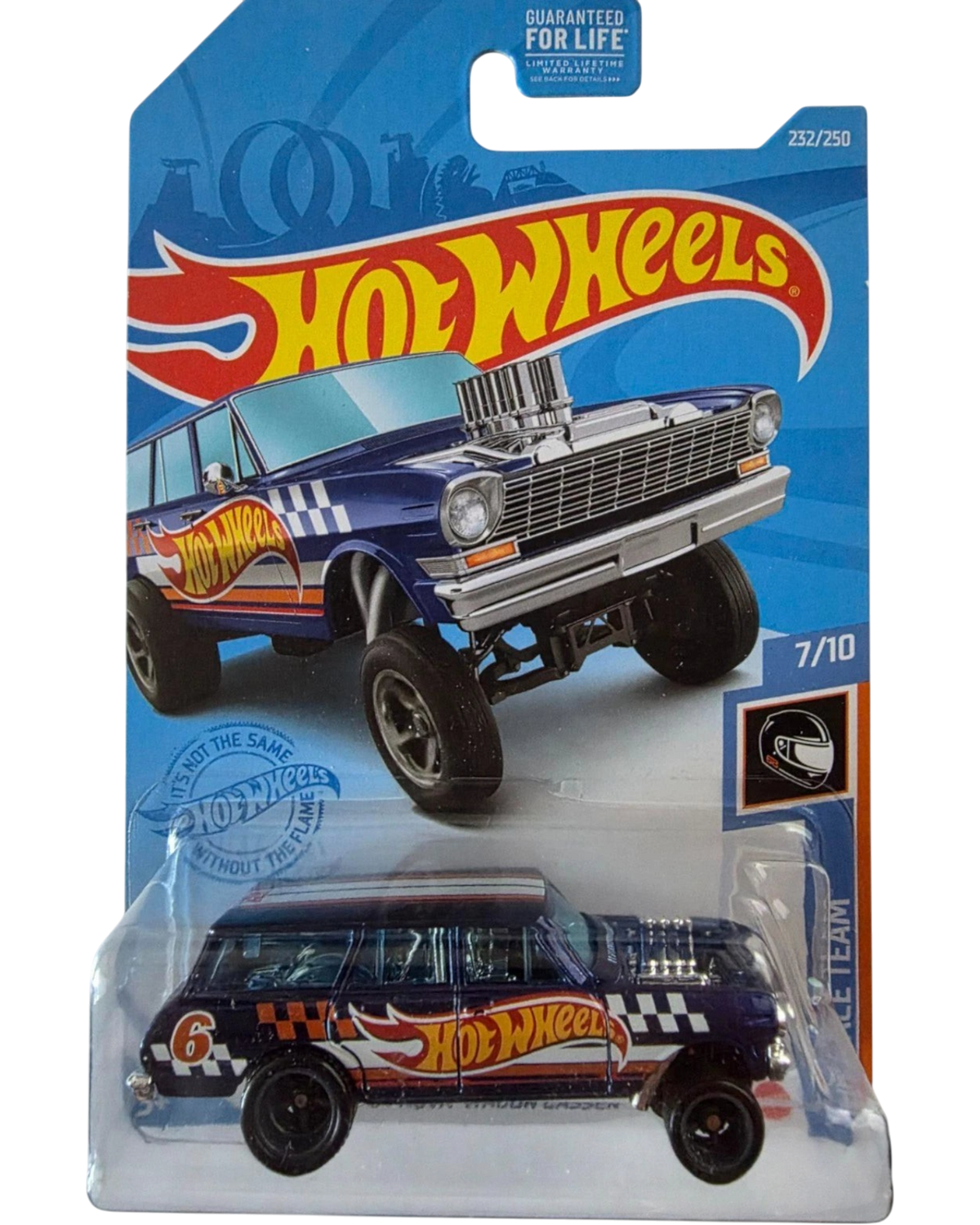 More Than Diecast 2021 Hot Wheels 64 Nova Wagon Gasser Super Treasure Hunt in Spectraflame blue with Real Rider wheels