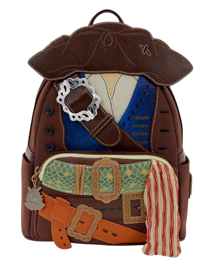 More Than Diecast Pirates of the Caribbean Jack Sparrow cosplay mini-backpack with hat, belts, and buckle details.