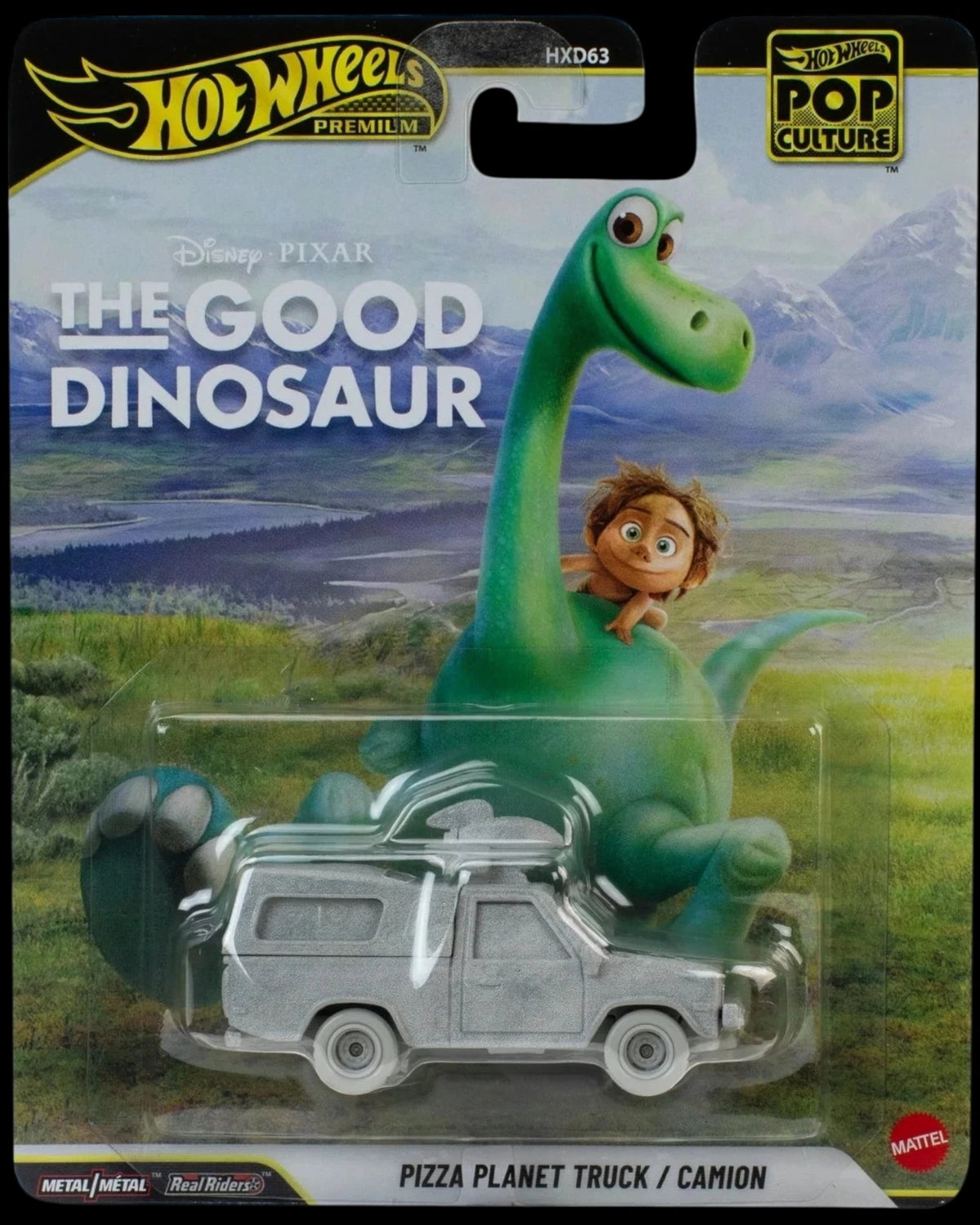More Than Diecast Hot Wheels Premium Pop Culture Pizza Planet truck from The Good Dinosaur in 1:64 scale packaging