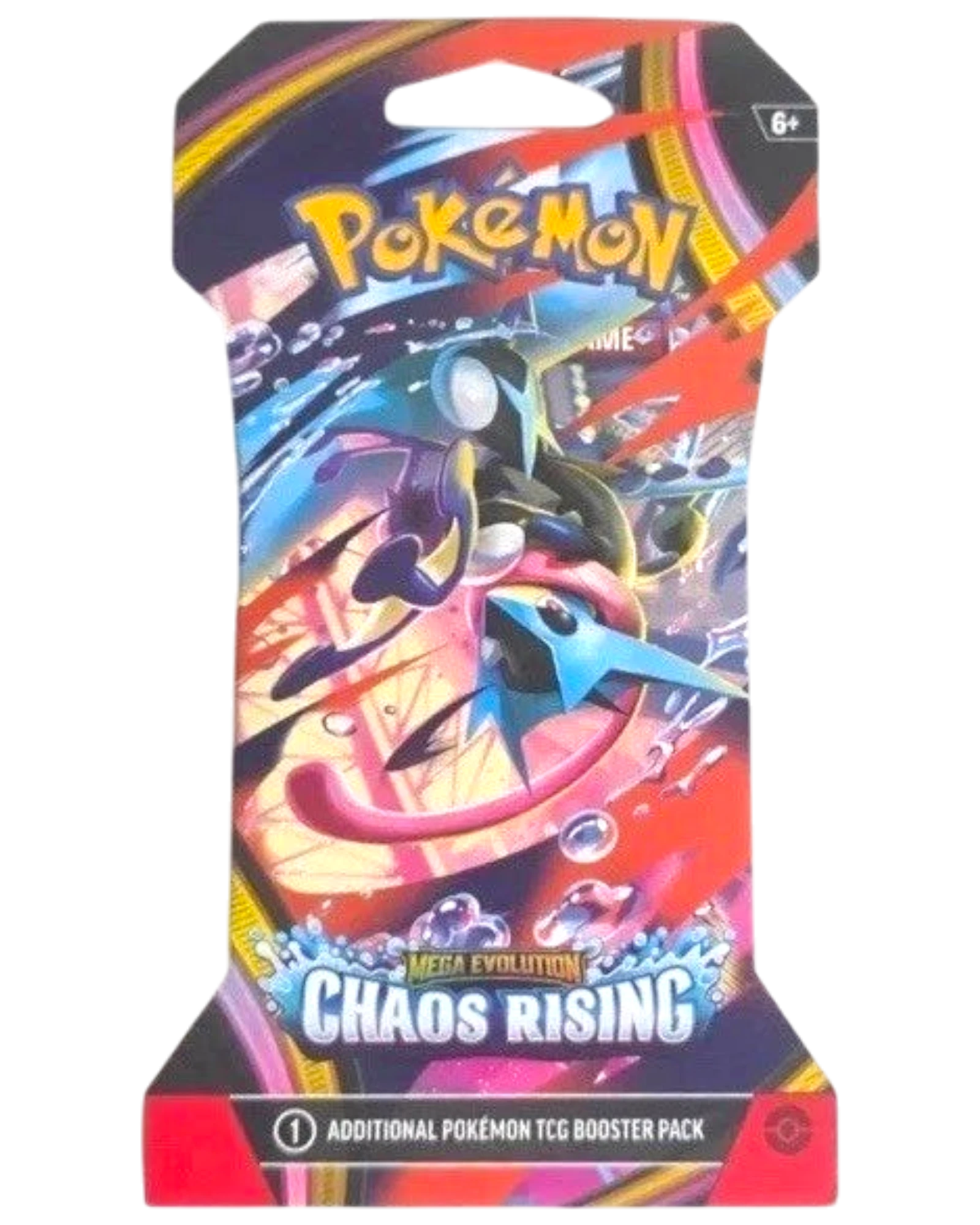 More Than Diecast Pokémon Chaos Rising sleeved booster pack featuring Mega Greninja artwork in a sealed package.