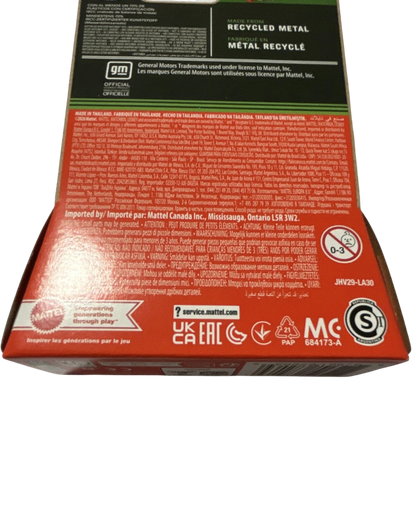 More Than Diecast Matchbox 1977 Pontiac Firebird packaging back view showing safety warnings and product information