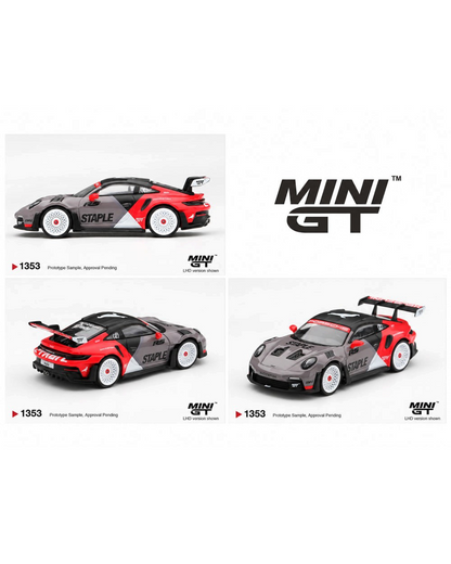 More Than Diecast Mini GT 1:64 scale Porsche 911 GT3 RS STAPLE x INOZETEK limited edition die-cast model car
