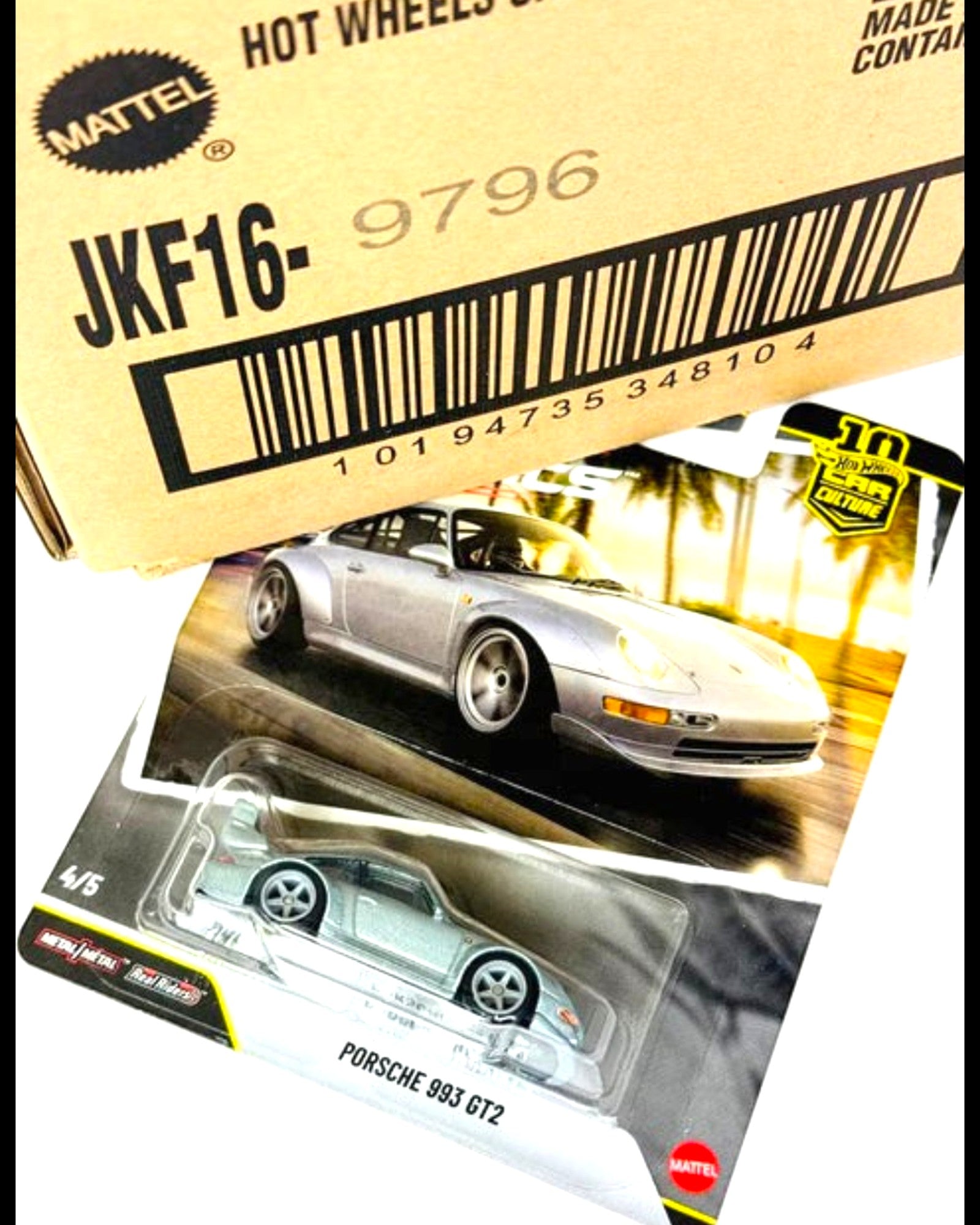 More Than Diecast factory sealed solid pack of 10 Hot Wheels Car Culture Porsche 993 GT2 1:64 scale die-cast cars.