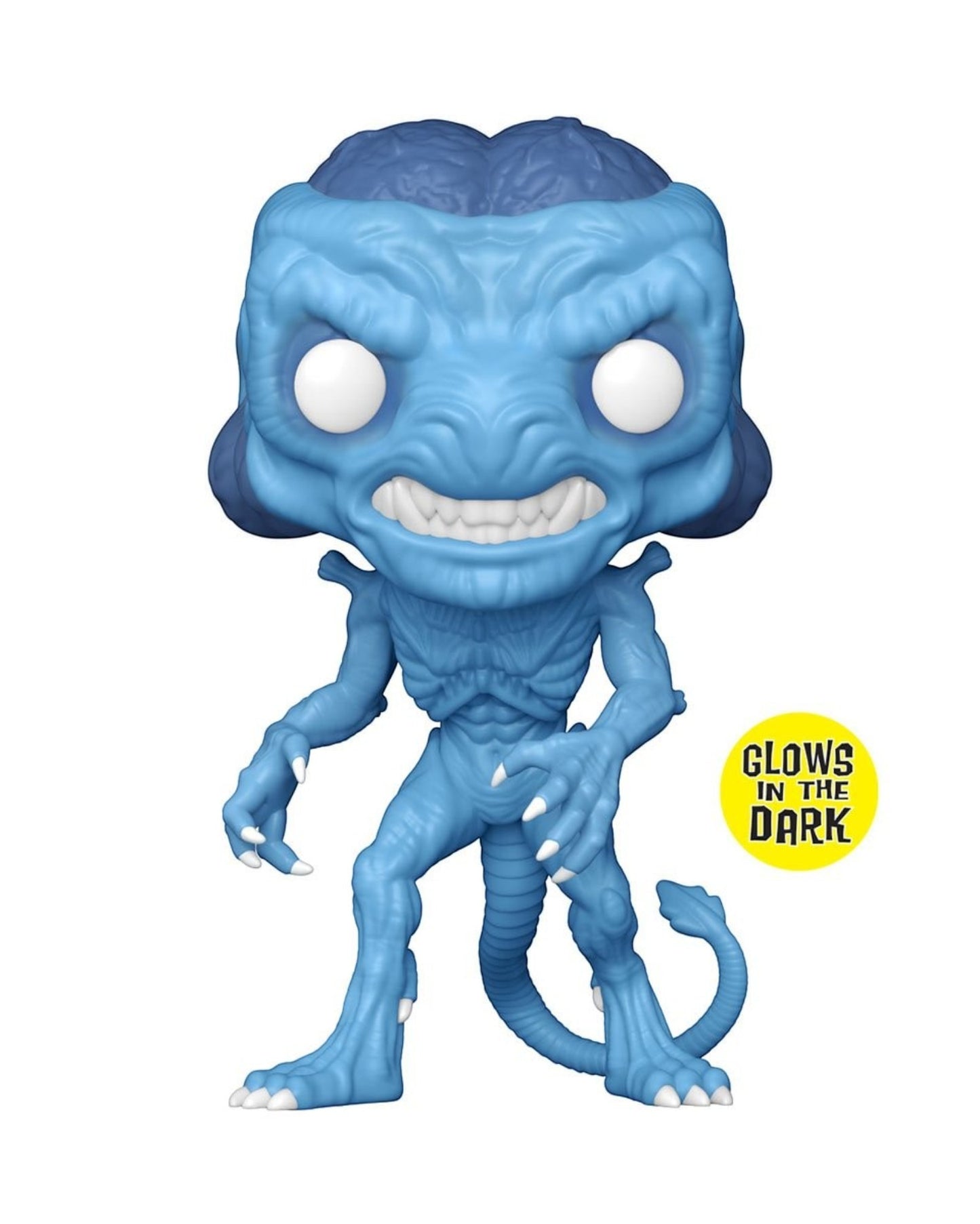 More Than Diecast Pumpkinhead Glow-in-the-Dark Funko Pop! Vinyl Figure #1907. Blue monster with white eyes and sharp teeth.