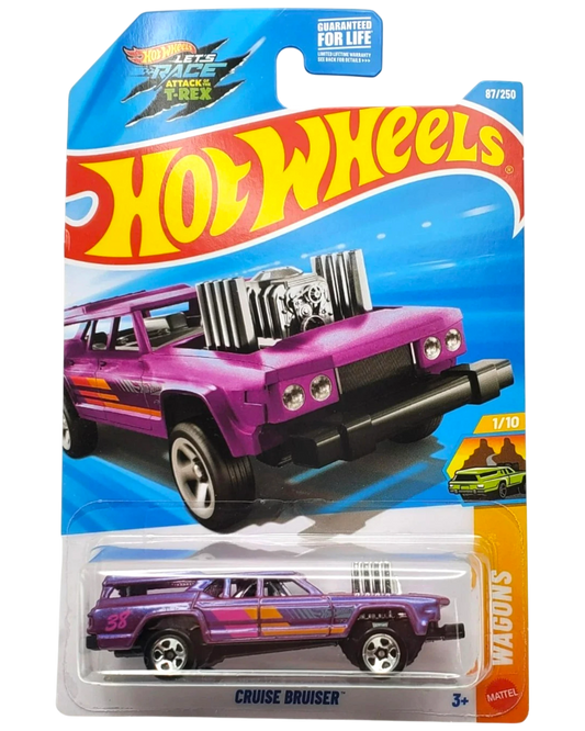 More Than Diecast Hot Wheels 2026 Cruise Bruiser purple station wagon die-cast car in original blister packaging