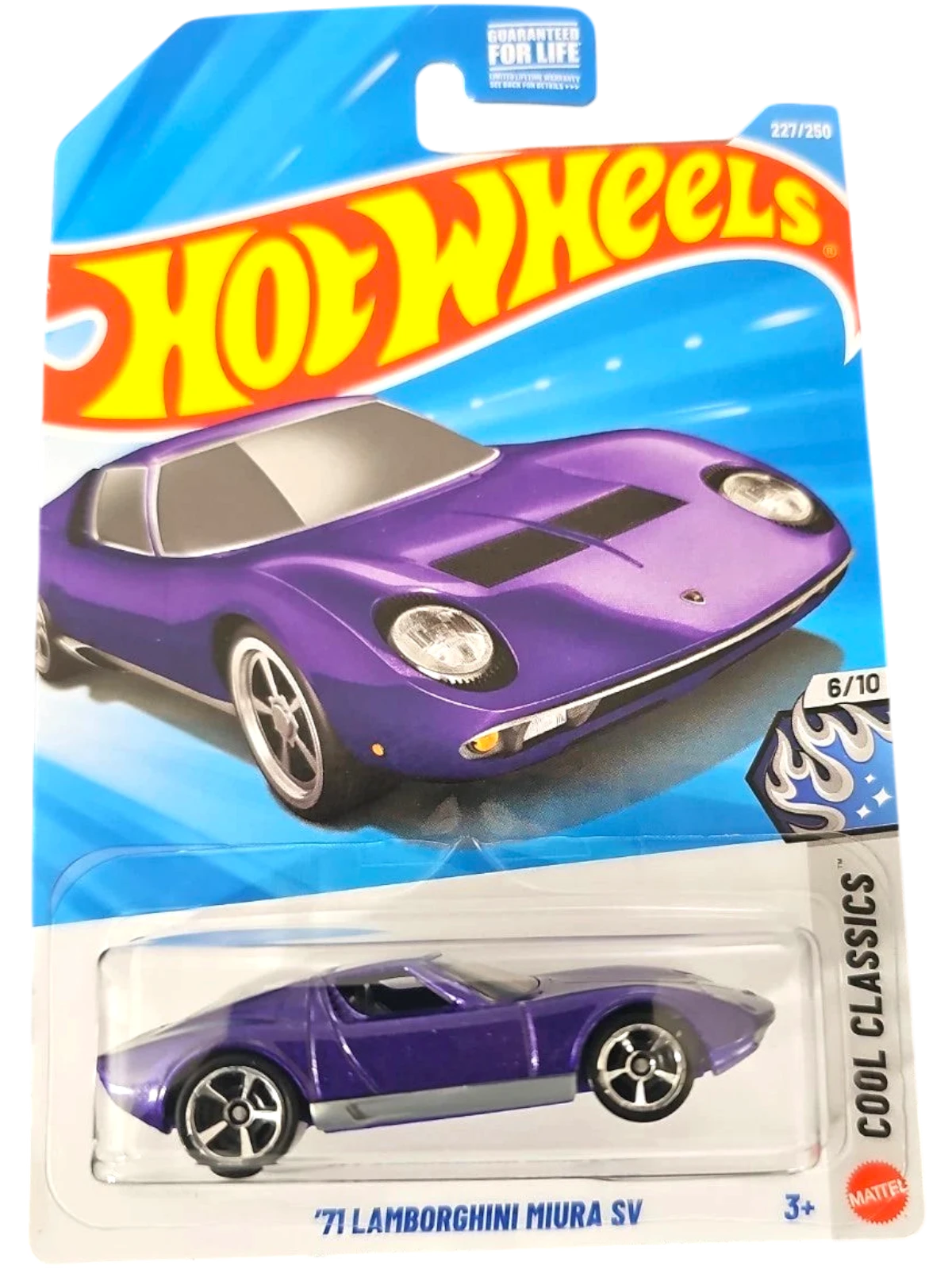 More Than Diecast 2026 Hot Wheels 1:64 scale purple 1971 Lamborghini Miura SV die-cast car in original blister pack