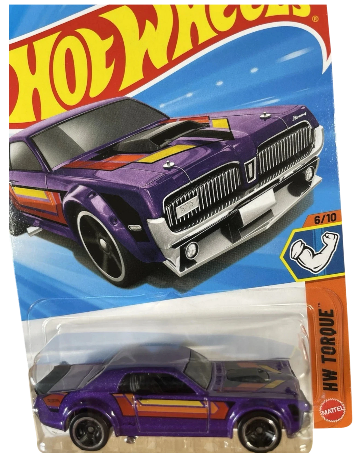 More Than Diecast Hot Wheels 1:64 scale purple 1968 Mercury Cougar HW Torque die-cast car in original packaging