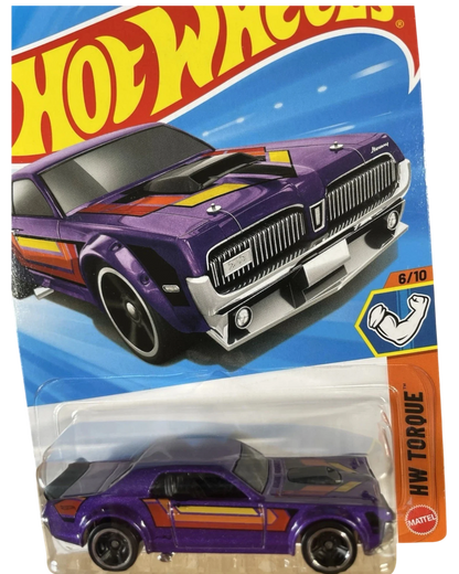 More Than Diecast Hot Wheels 1:64 scale purple 1968 Mercury Cougar HW Torque die-cast car in original packaging
