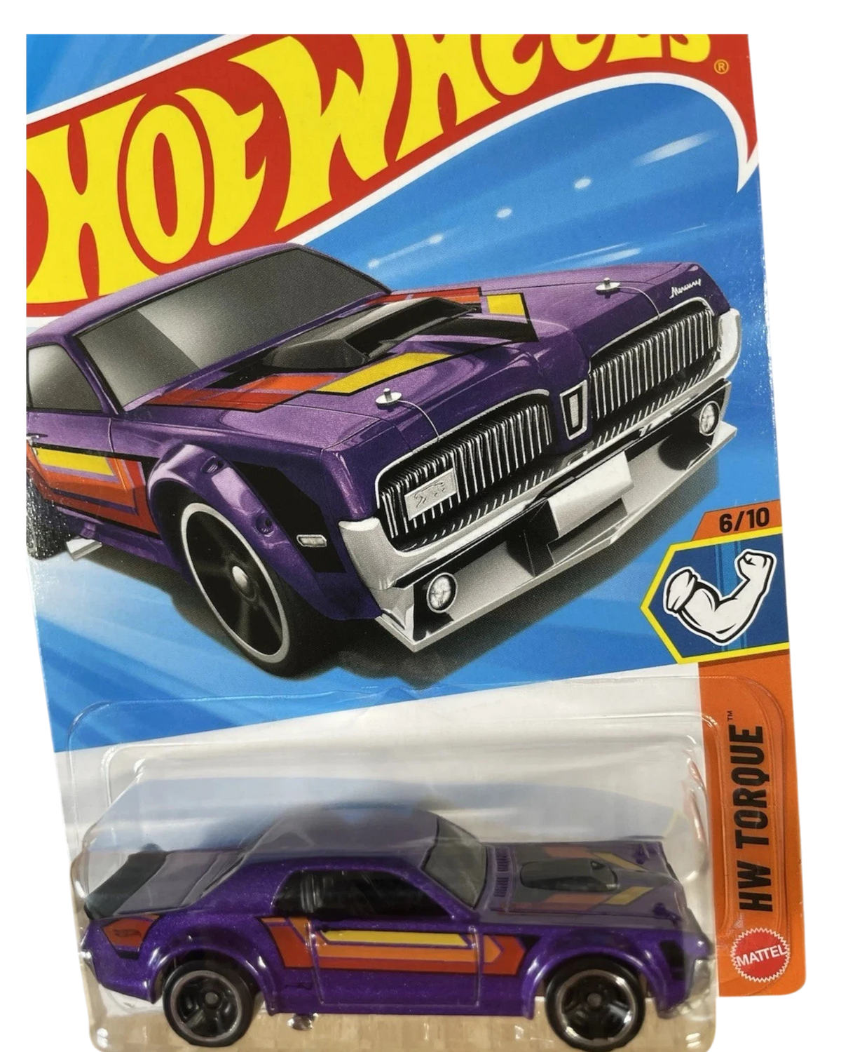 More Than Diecast 2026 Hot Wheels '68 Mercury Cougar in purple, 1:64 scale die-cast car from the HW Torque series.