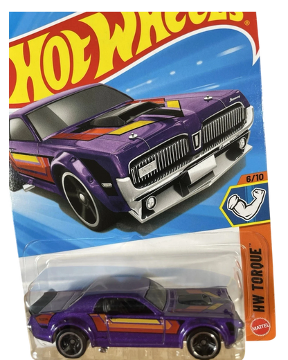 More Than Diecast 2026 Hot Wheels '68 Mercury Cougar in purple, 1:64 scale die-cast car from the HW Torque series.