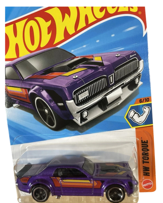 More Than Diecast 2026 Hot Wheels '68 Mercury Cougar in purple, 1:64 scale die-cast car from the HW Torque series.